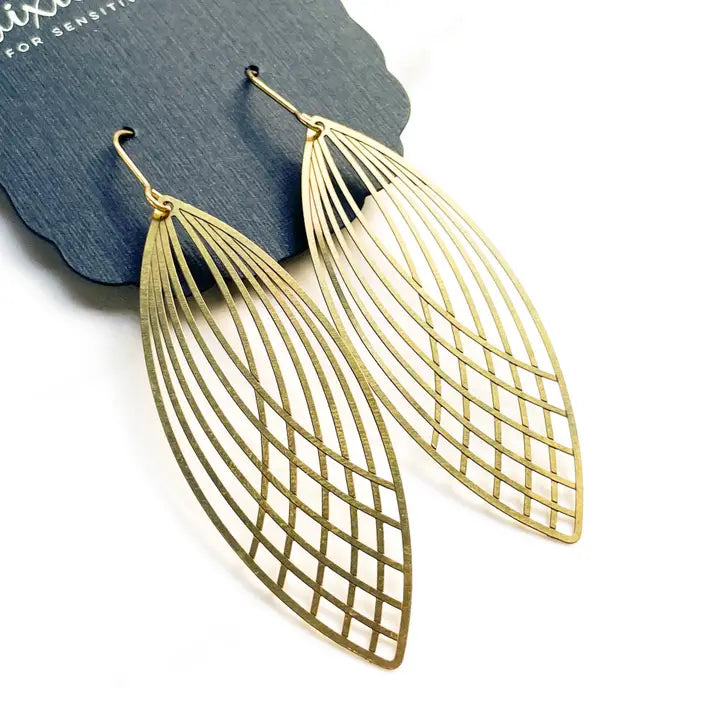 Tear Drop Gold Toned Dangles