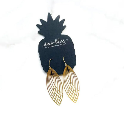 Tear Drop Gold Toned Dangles