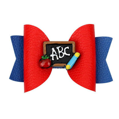 Back to School Leather Stack Bow